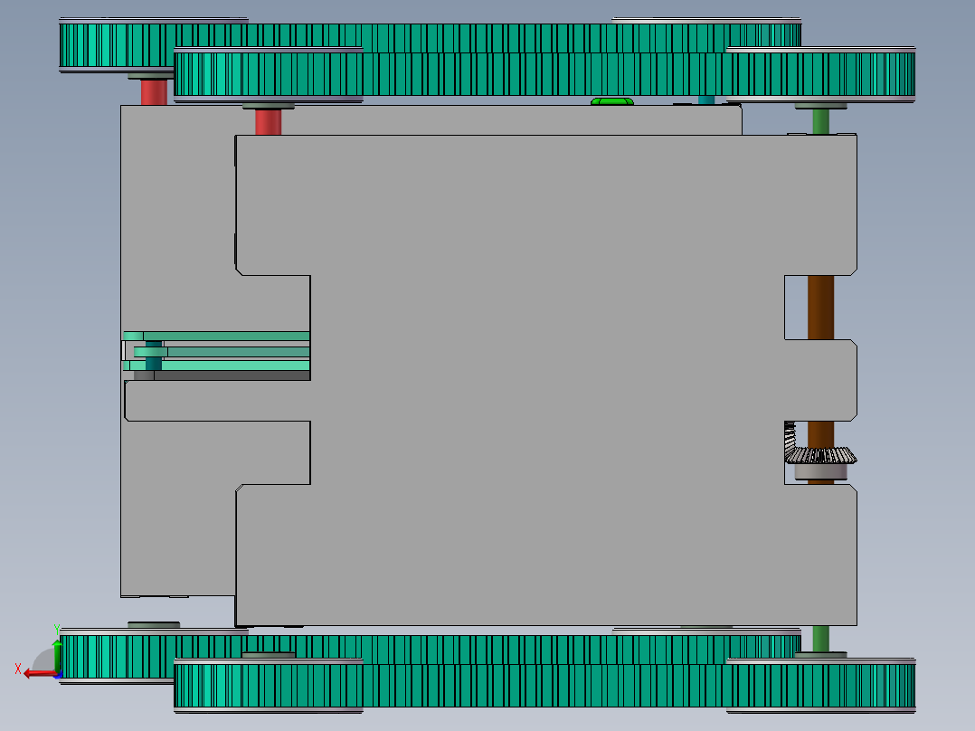 Q113-反平行四边形轮式移动机器人的设计【三维SolidWorks】后视图