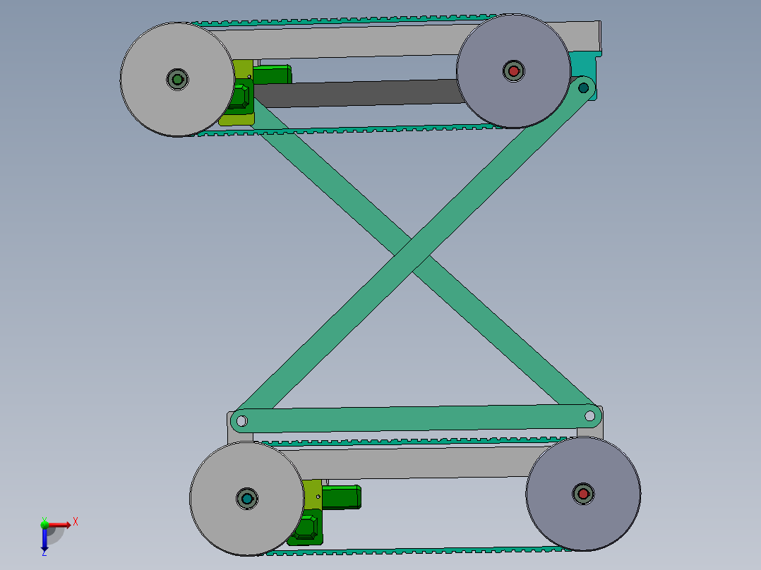 Q113-反平行四边形轮式移动机器人的设计【三维SolidWorks】俯视图