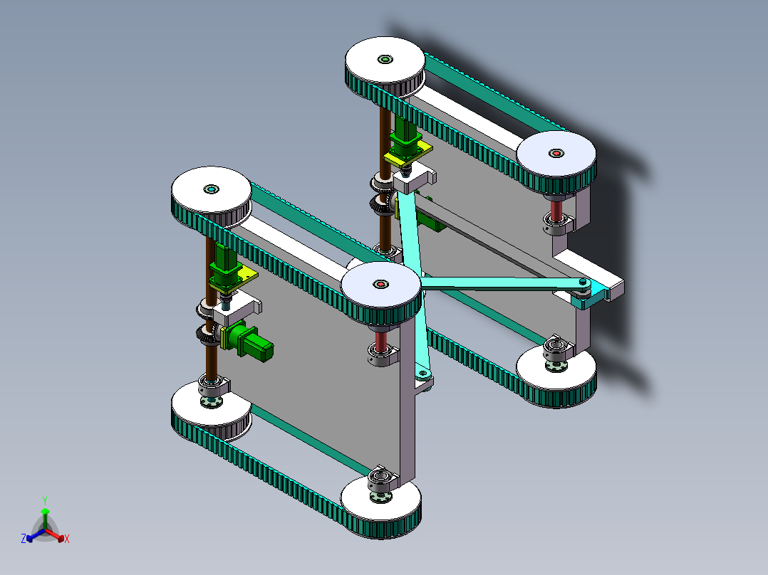 Q113-反平行四边形轮式移动机器人的设计【三维SolidWorks】正等轴测图