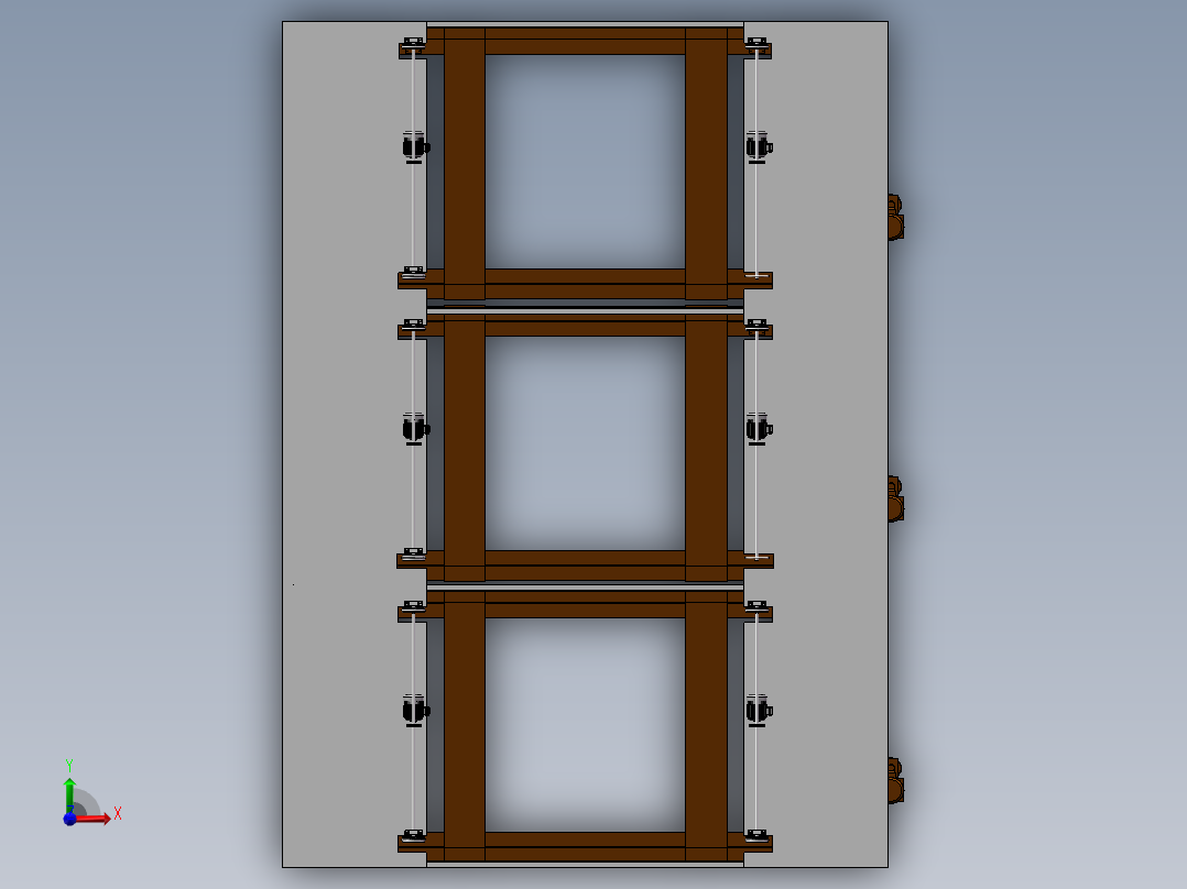Q418-立体车库机械系统中推拉机构的结构设计【三维SolidWorks】前视图