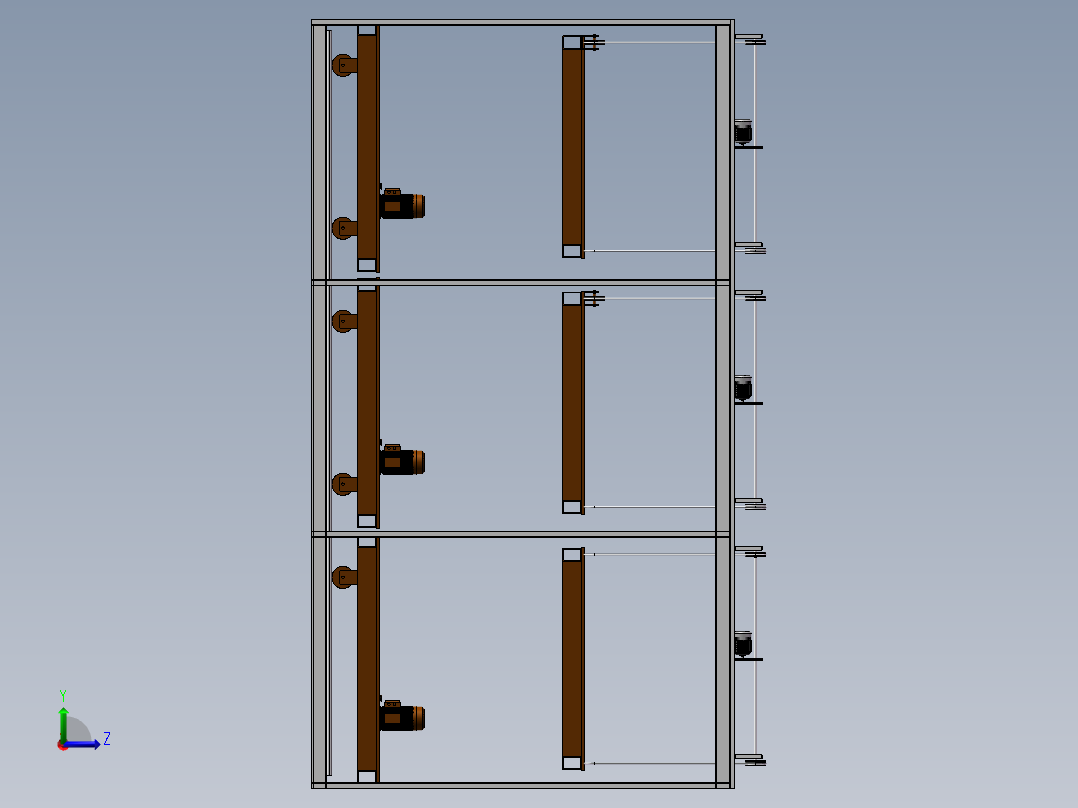 Q418-立体车库机械系统中推拉机构的结构设计【三维SolidWorks】左视图