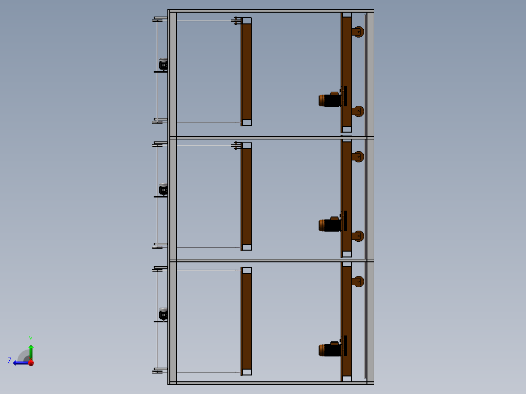 Q418-立体车库机械系统中推拉机构的结构设计【三维SolidWorks】右视图