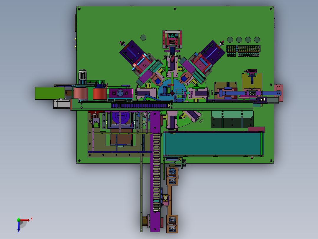 电路板双面涂胶机俯视图