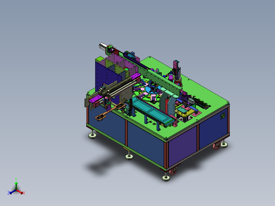 电路板双面涂胶机正等轴测图