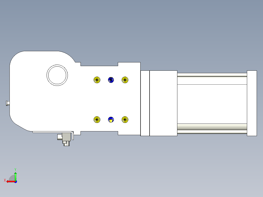 德克斯TUNKERS气缸数模KS_80_2_A00_T12_060GRAD后视图