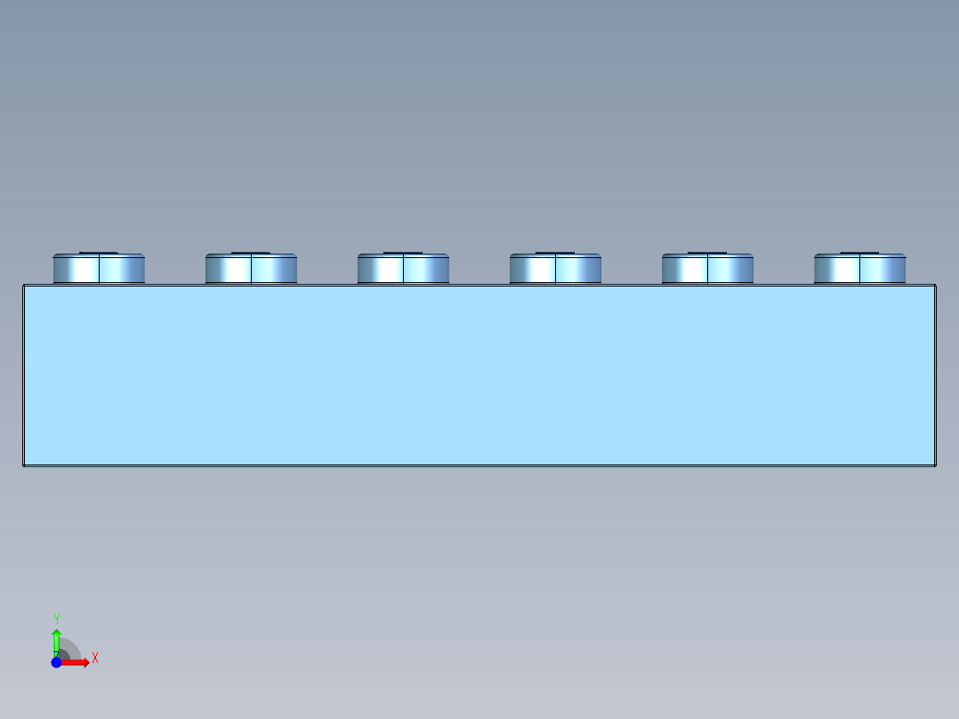 乐高套装 4421基本积木-6162897 - 2456 - 44237 Medium Blue Brick 2 x 6.STEP前视图