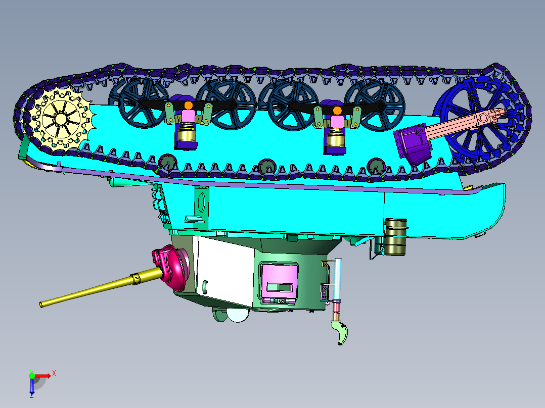美国轻型坦克M3斯图尔特俯视图