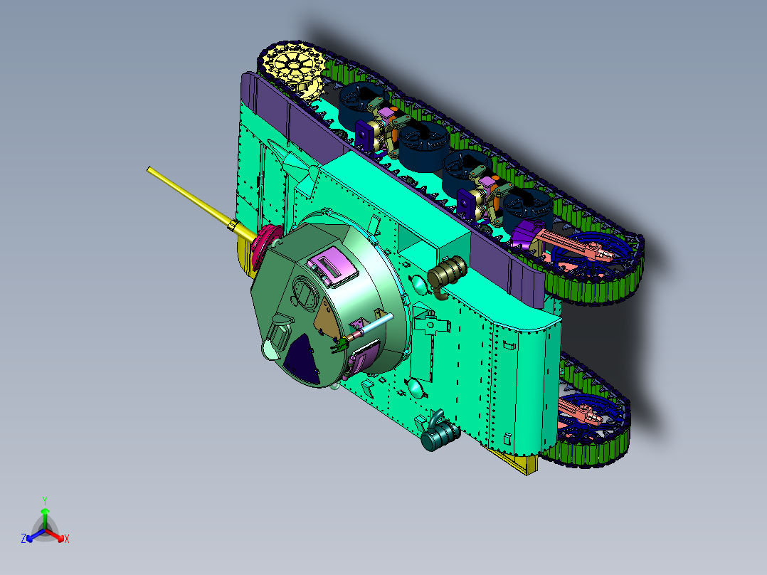 美国轻型坦克M3斯图尔特正等轴测图