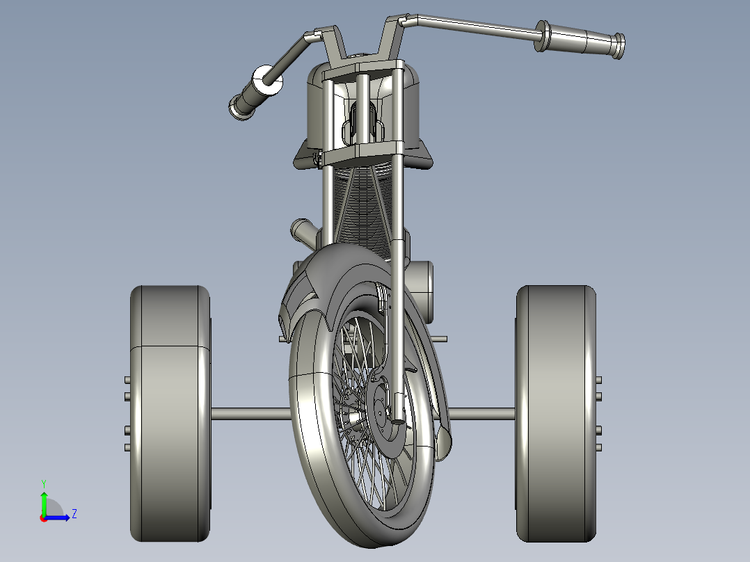 摩托车三轮--igs stp左视图