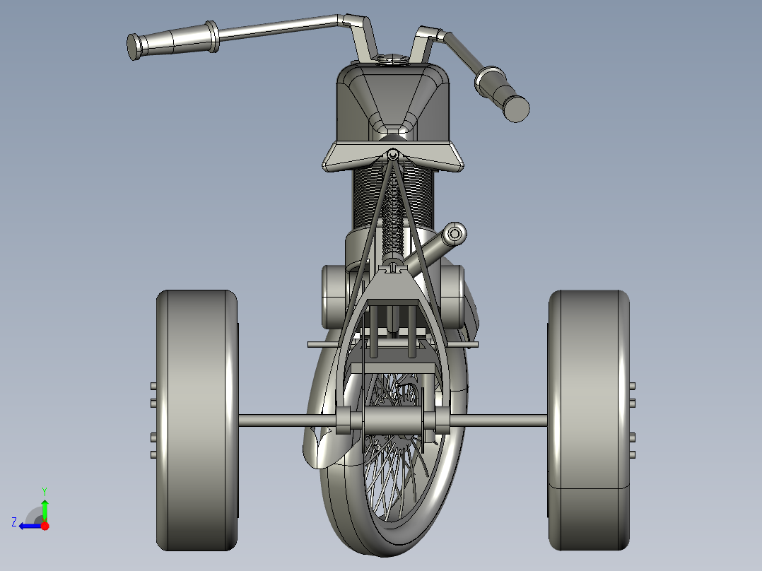 摩托车三轮--igs stp右视图