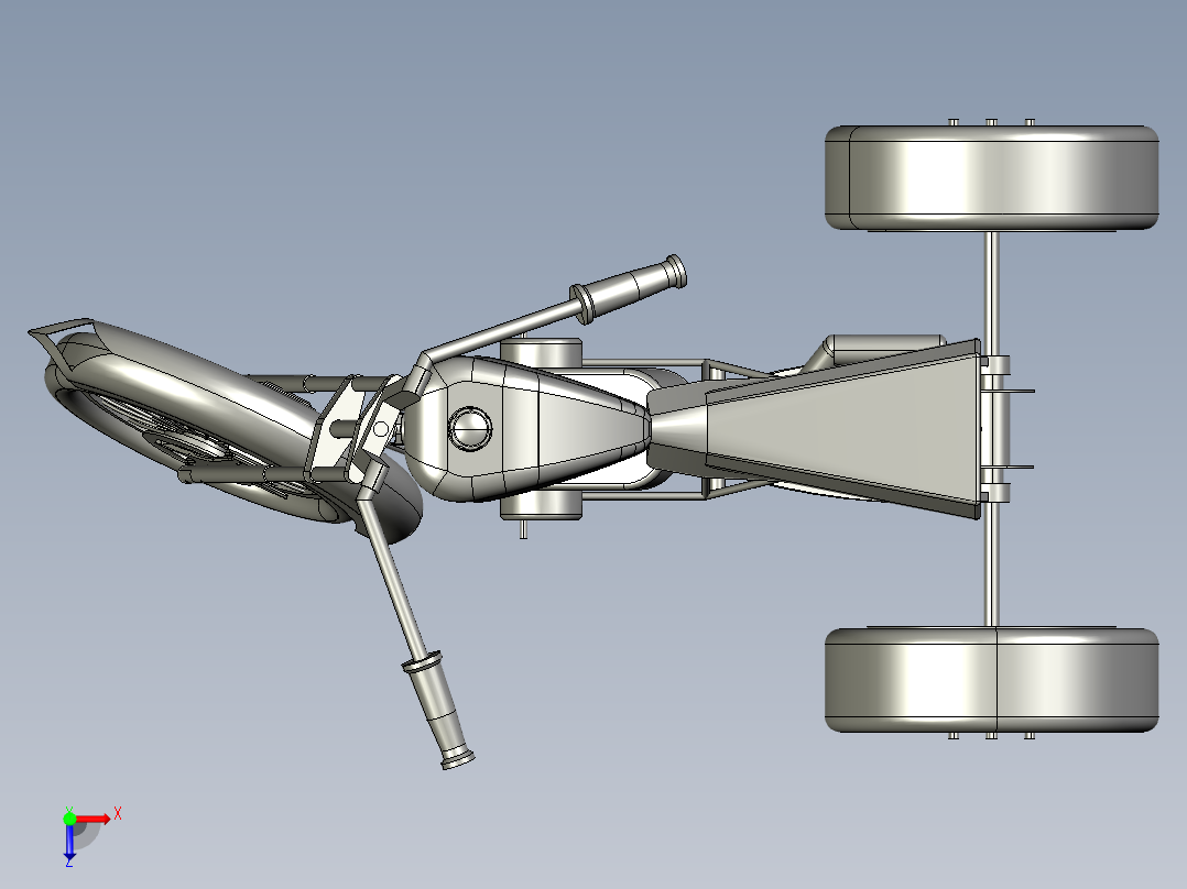 摩托车三轮--igs stp俯视图