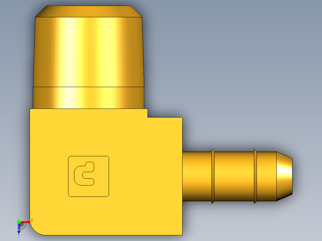 工业通用螺蚊管倒齿式工业硬管接头Male Elbow 229-4-2俯视图