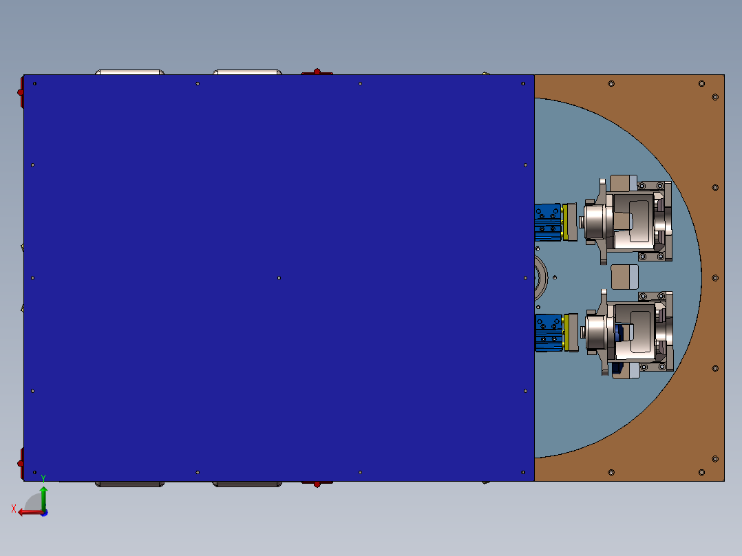 汽车刹车架自动打磨机3D图纸 自动化设备3D图纸设计后视图
