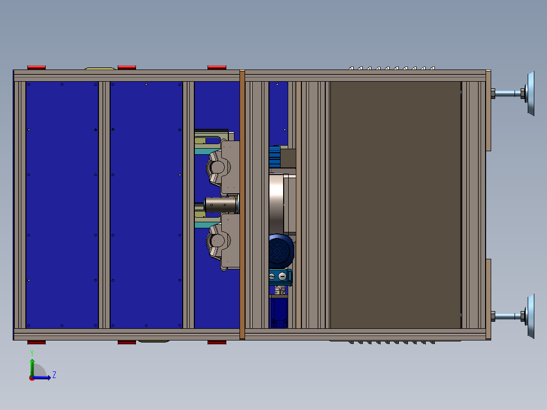 汽车刹车架自动打磨机3D图纸 自动化设备3D图纸设计左视图