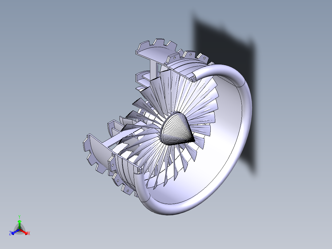 喷气发动机组装965---模型格式为 catia