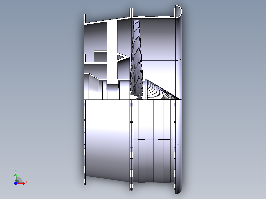 喷气发动机组装965---模型格式为 catia前视图