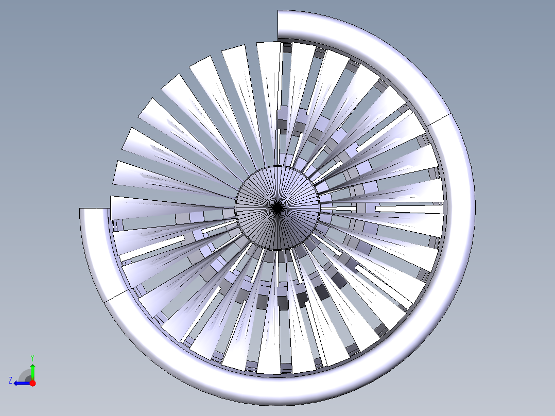 喷气发动机组装965---模型格式为 catia右视图