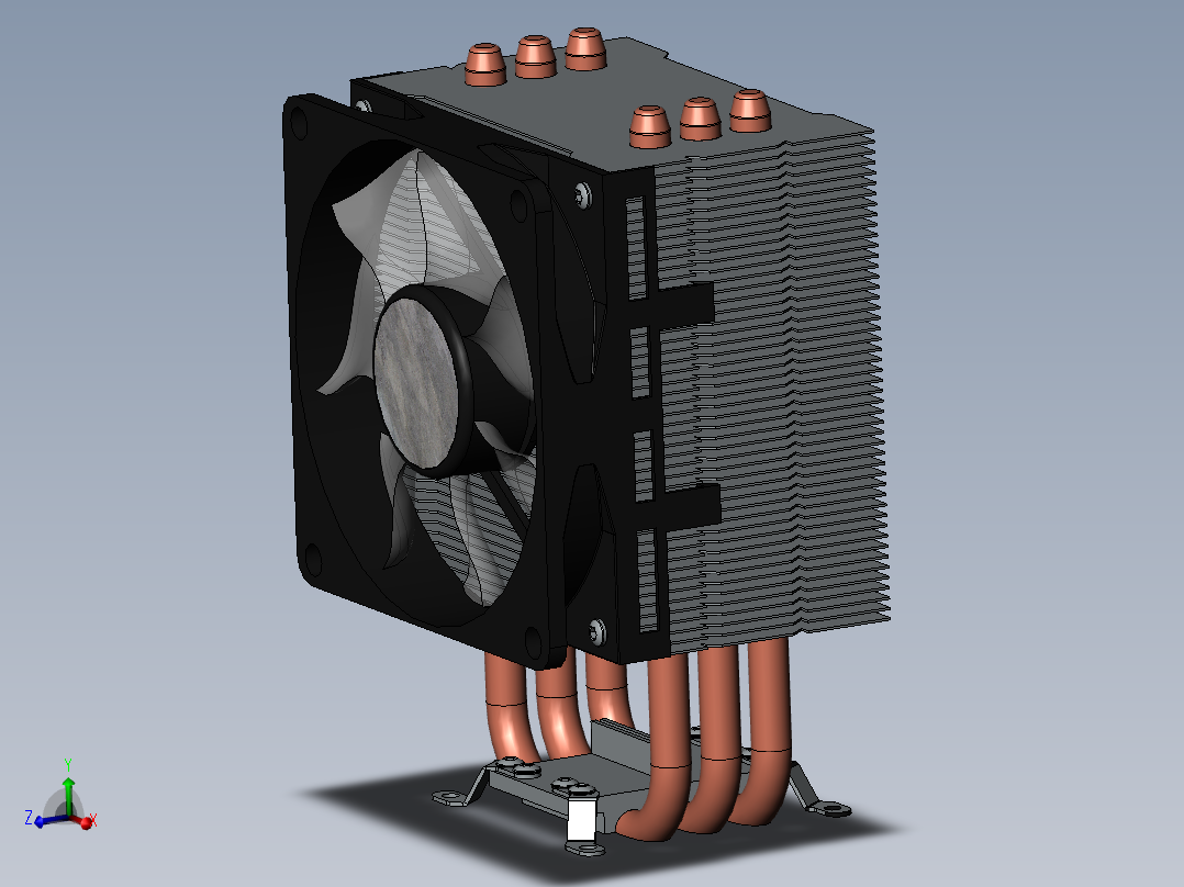 CPU散热器3D图纸 Solidworks设计