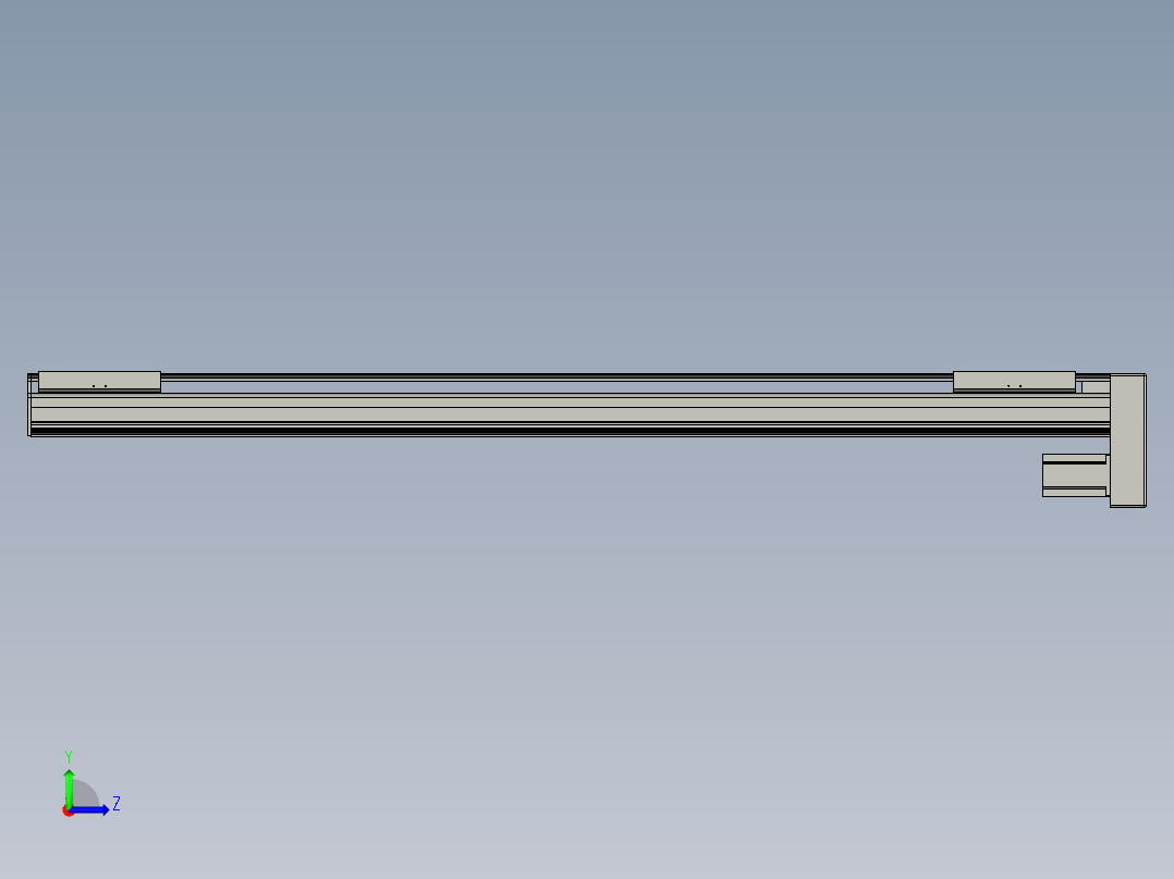 直线模组LHA21-S1700-D设计图纸左视图
