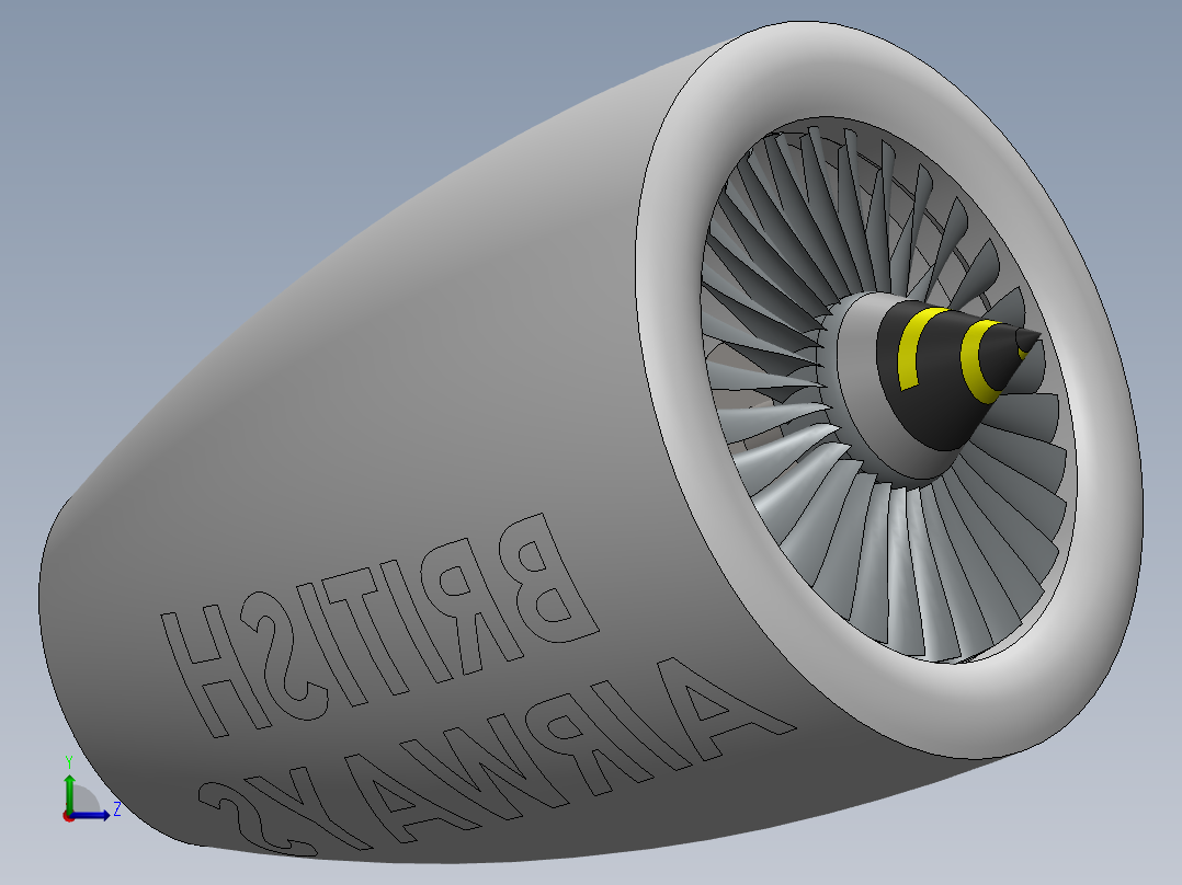 喷气发动机56---模型格式为 sw左视图