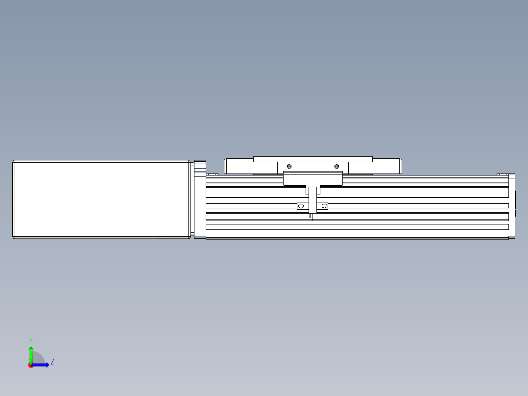 同步带全封闭直线模组TPA-HCB-110D-90-L50-MR-C-P40-N3左视图