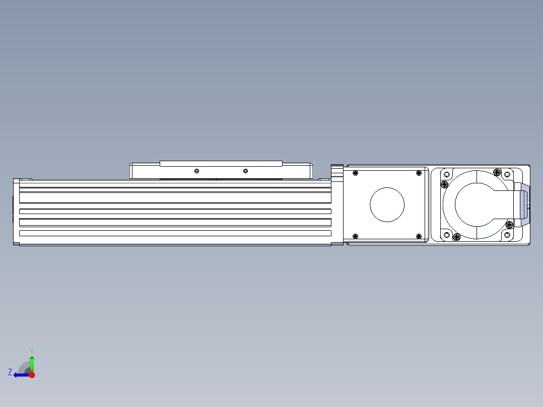 同步带全封闭直线模组TPA-HCB-110D-90-L50-MR-C-P40-N3右视图