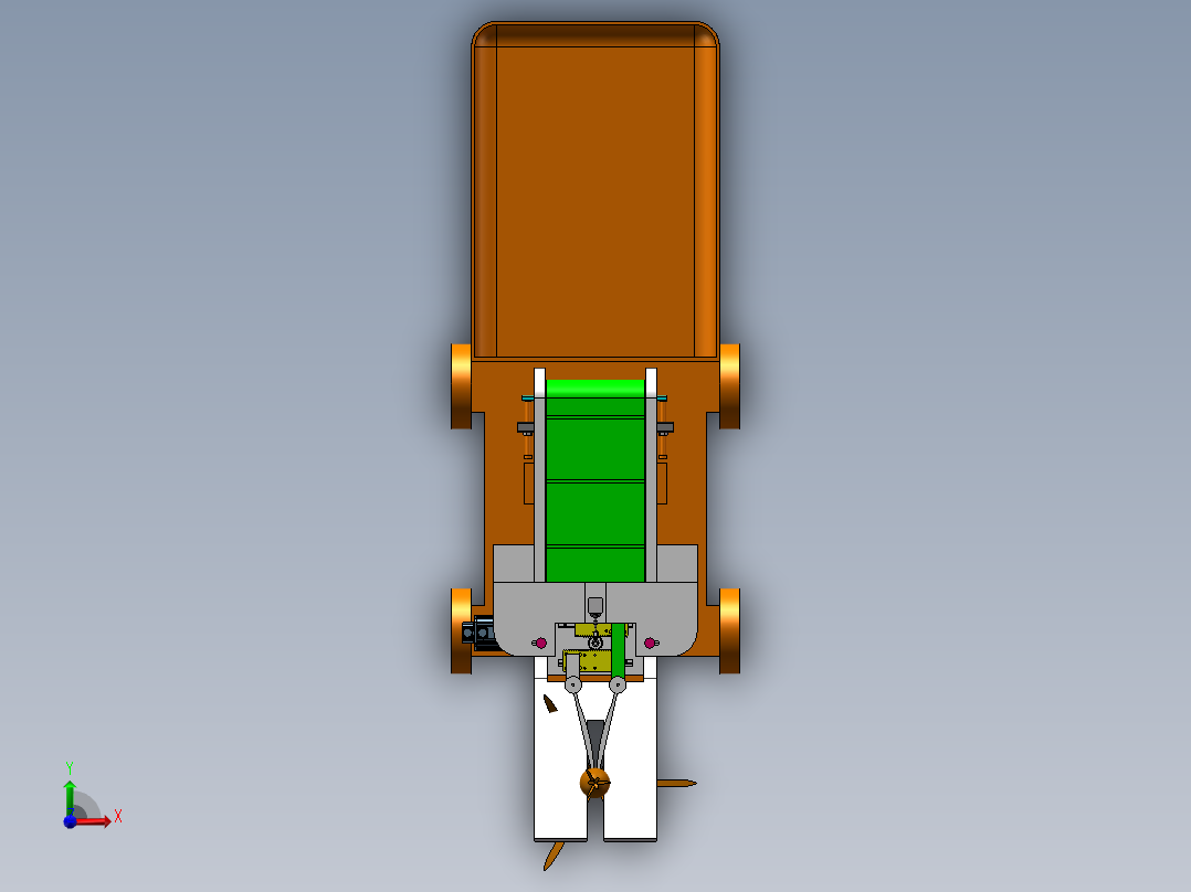 小型菠萝采摘机前视图