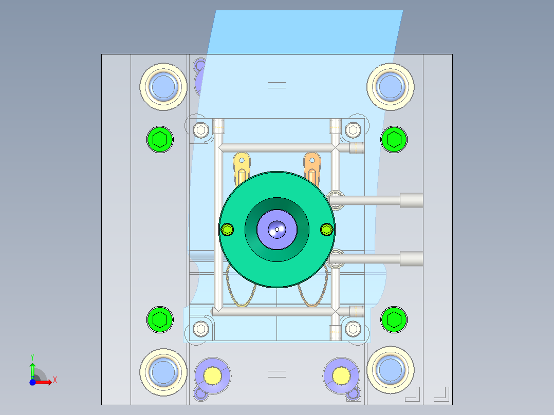 塑料汤匙勺子注塑模具设计【一模二腔-带三维图+CAD图纸+说明书】前视图
