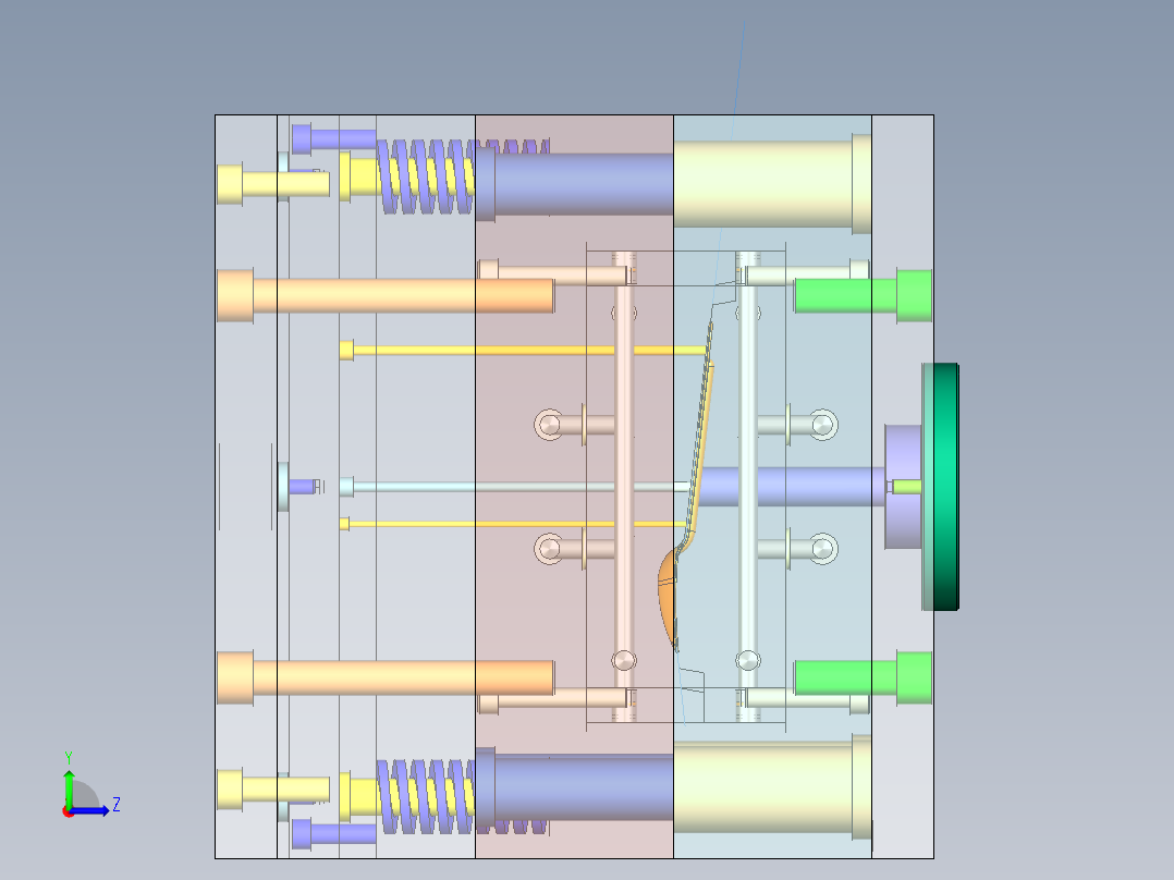 塑料汤匙勺子注塑模具设计【一模二腔-带三维图+CAD图纸+说明书】左视图