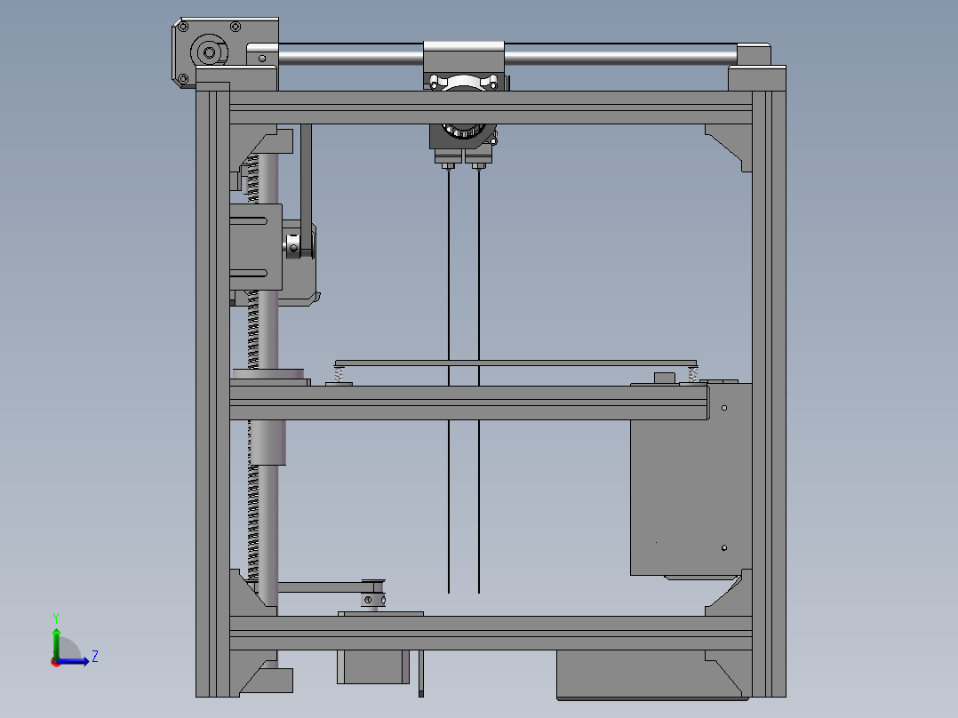 3D打印机模型左视图