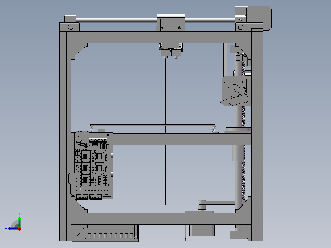 3D打印机模型右视图