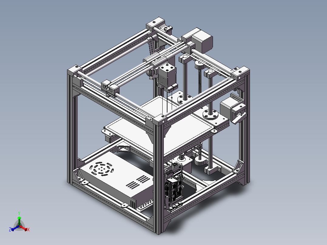 3D打印机模型正等轴测图