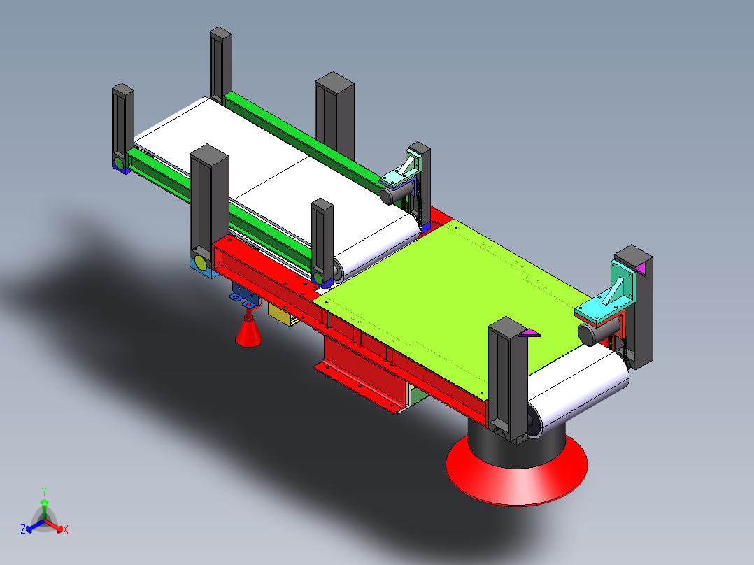 擀面皮自动生产机sw17可编辑正等轴测图