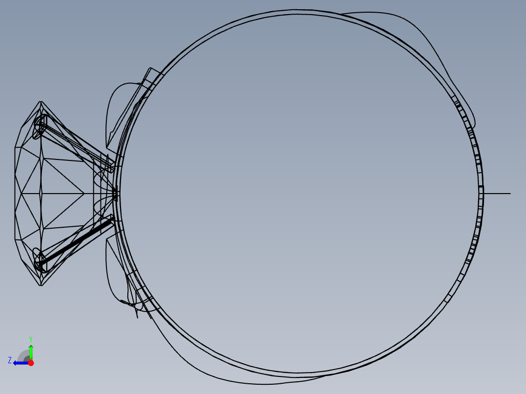 Solidworks钻戒模型右视图