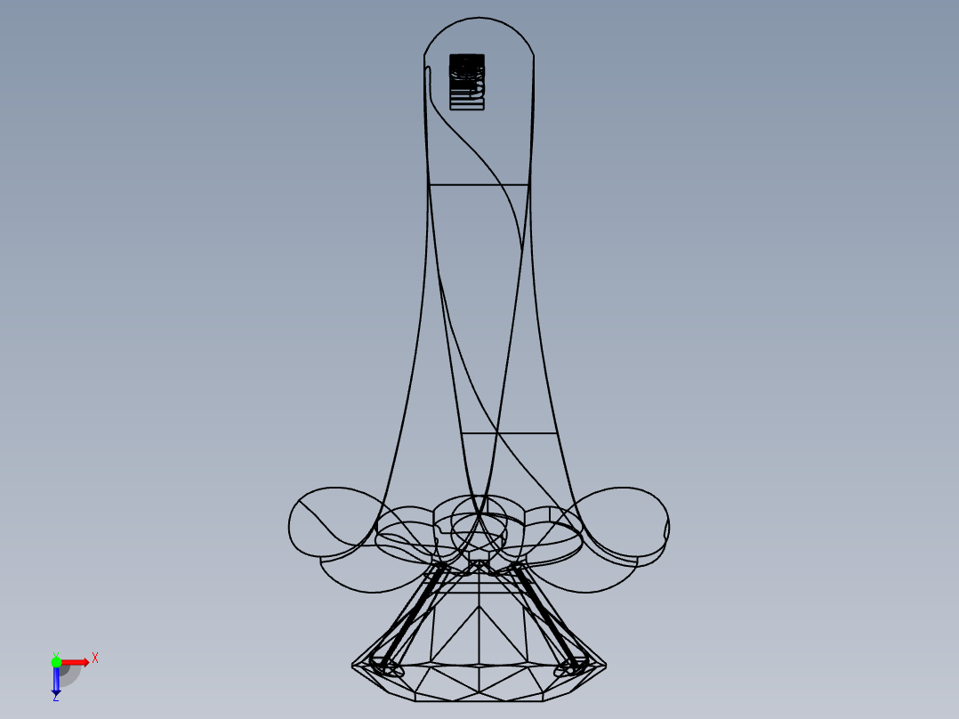 Solidworks钻戒模型俯视图