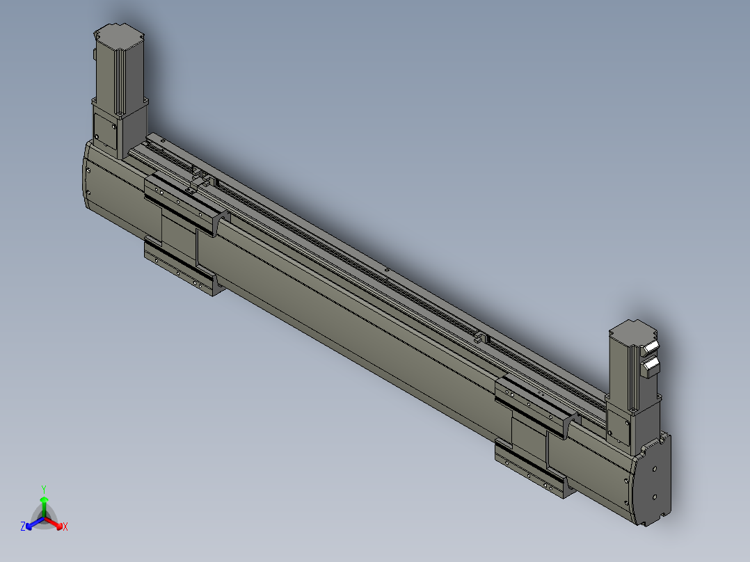 威洛博双电机滑台-VBF14S2-L100-S550-BLR-P40-C6正等轴测图