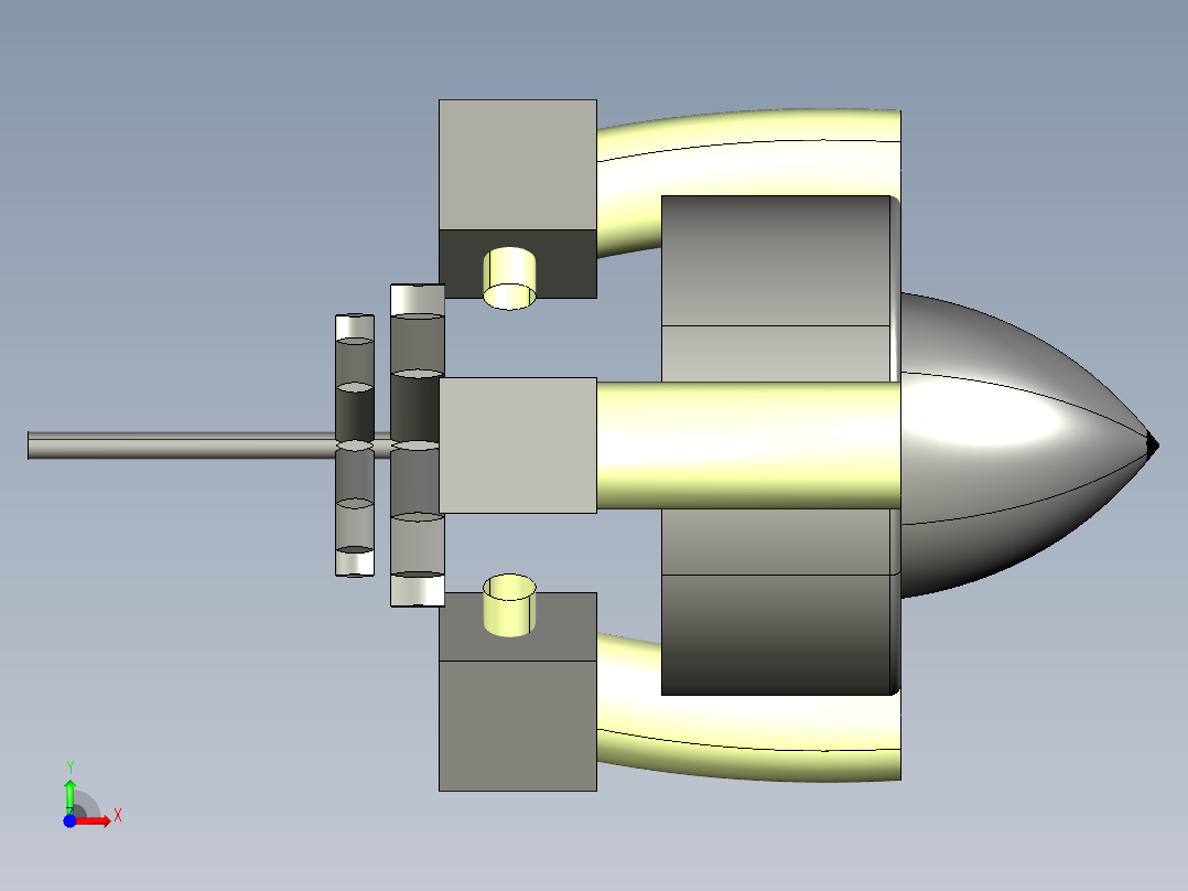 航空发动机：防鸟击（受体）概念---模型格式为 igs前视图