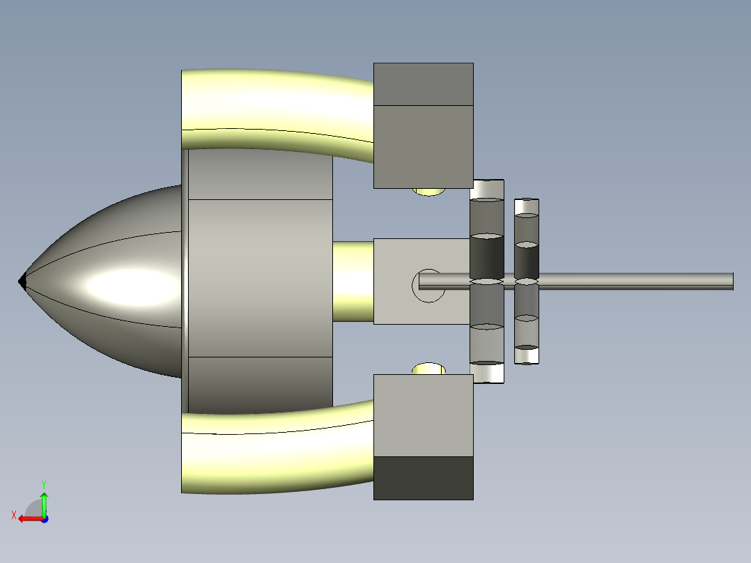 航空发动机：防鸟击（受体）概念---模型格式为 igs后视图