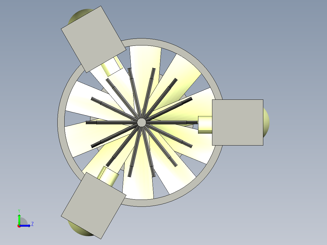 航空发动机：防鸟击（受体）概念---模型格式为 igs左视图