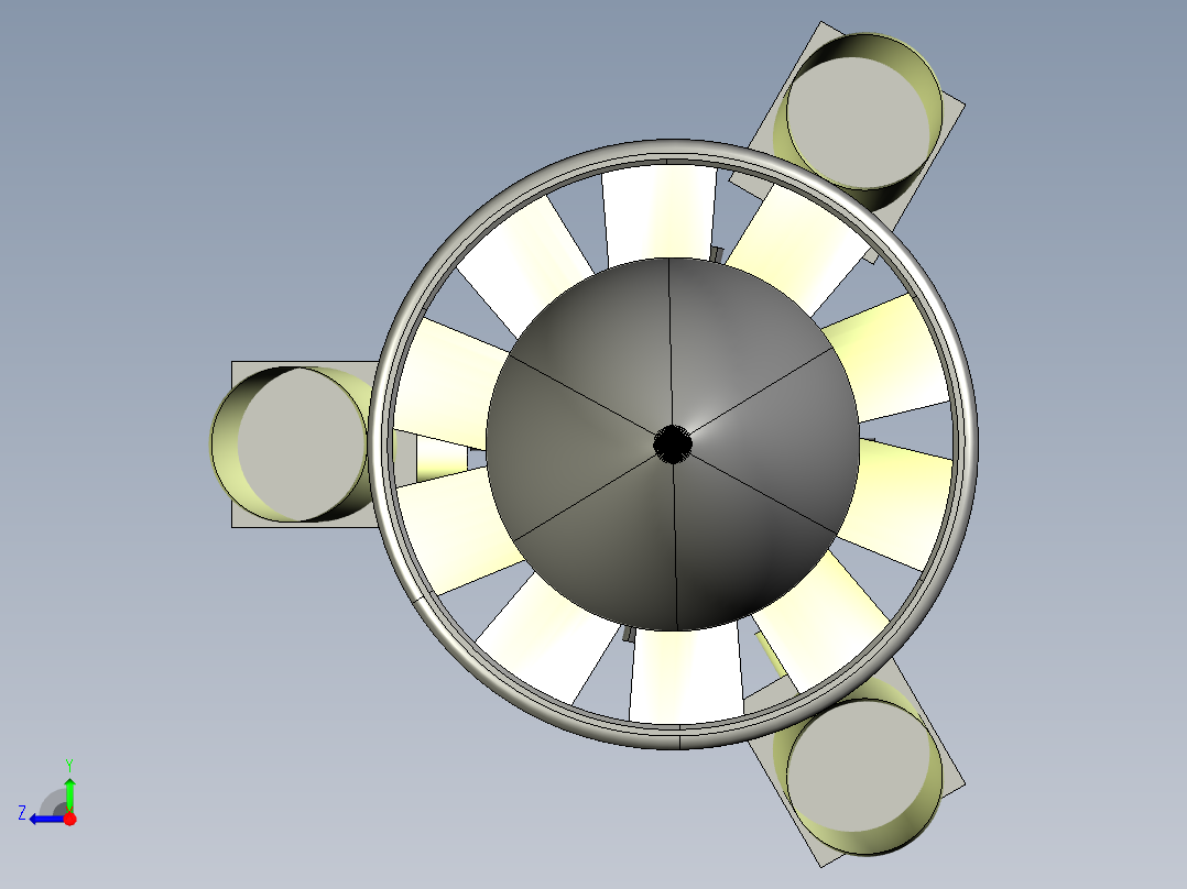 航空发动机：防鸟击（受体）概念---模型格式为 igs右视图