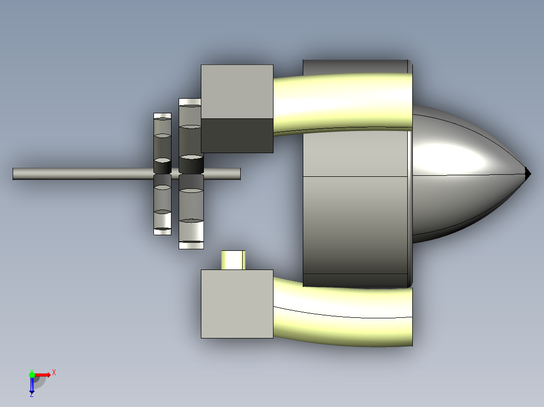 航空发动机：防鸟击（受体）概念---模型格式为 igs俯视图