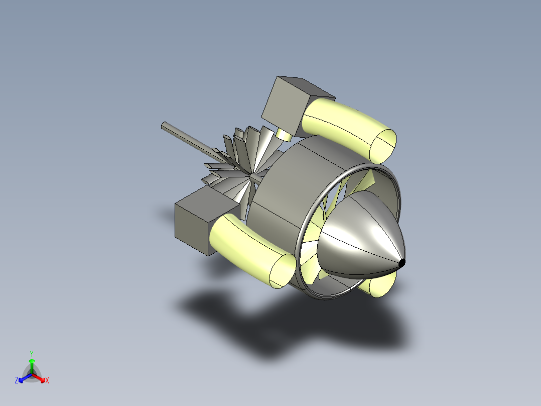 航空发动机：防鸟击（受体）概念---模型格式为 igs正等轴测图