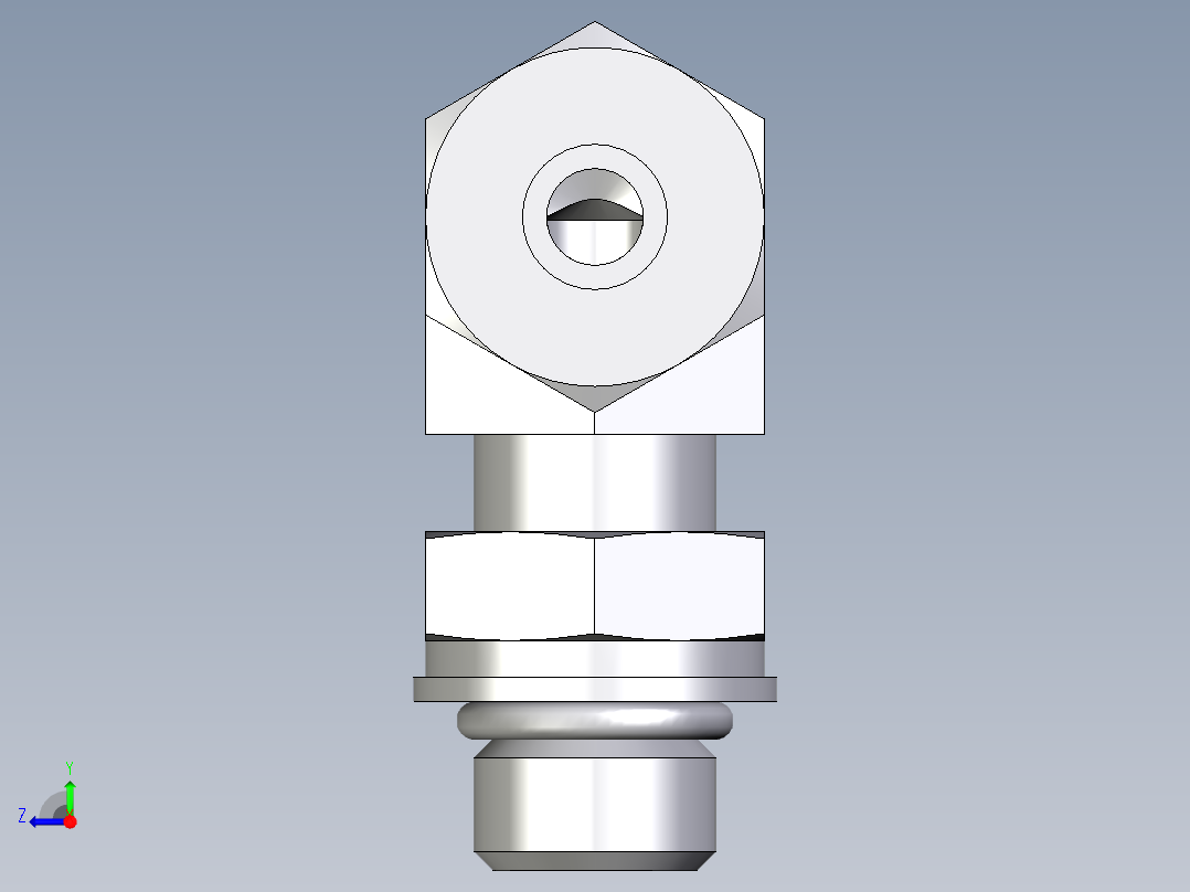 卡套式工业通用硬管接头EO_Adjustable_Locknut_elbow_WEE06LMORCF右视图