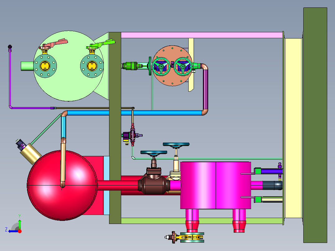 气氨冷量回收氨冷却器右视图