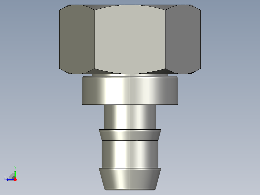 软管与硬管连接用工业通用接头0132_18_62右视图