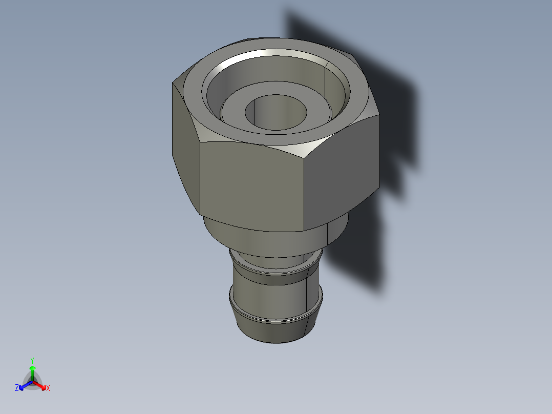 软管与硬管连接用工业通用接头0132_18_62正等轴测图