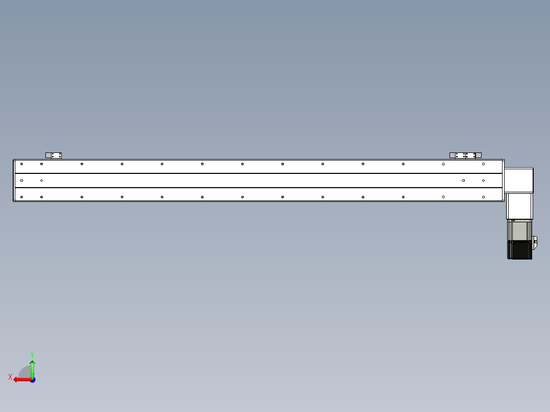 同步带滑台-半封闭B10-L90-S1000-L-P40-D3后视图