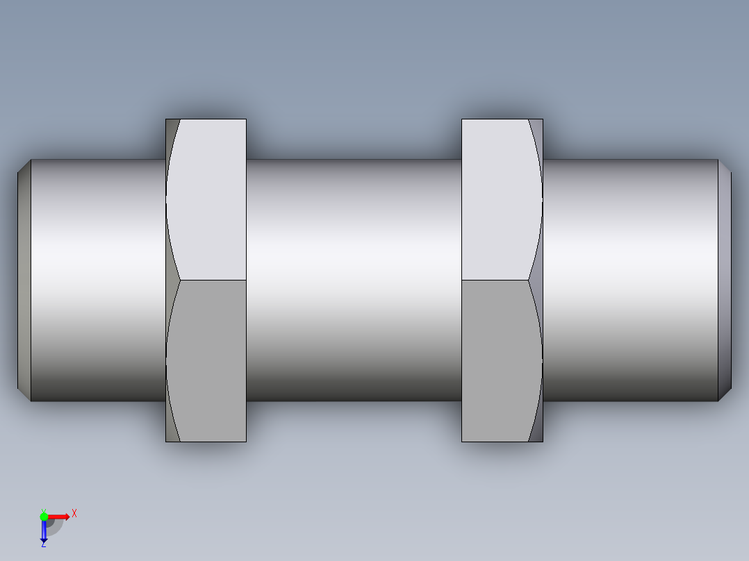 卡套式工业通用硬管接头EO_Bulkhead_union_SV12LOMDCF俯视图