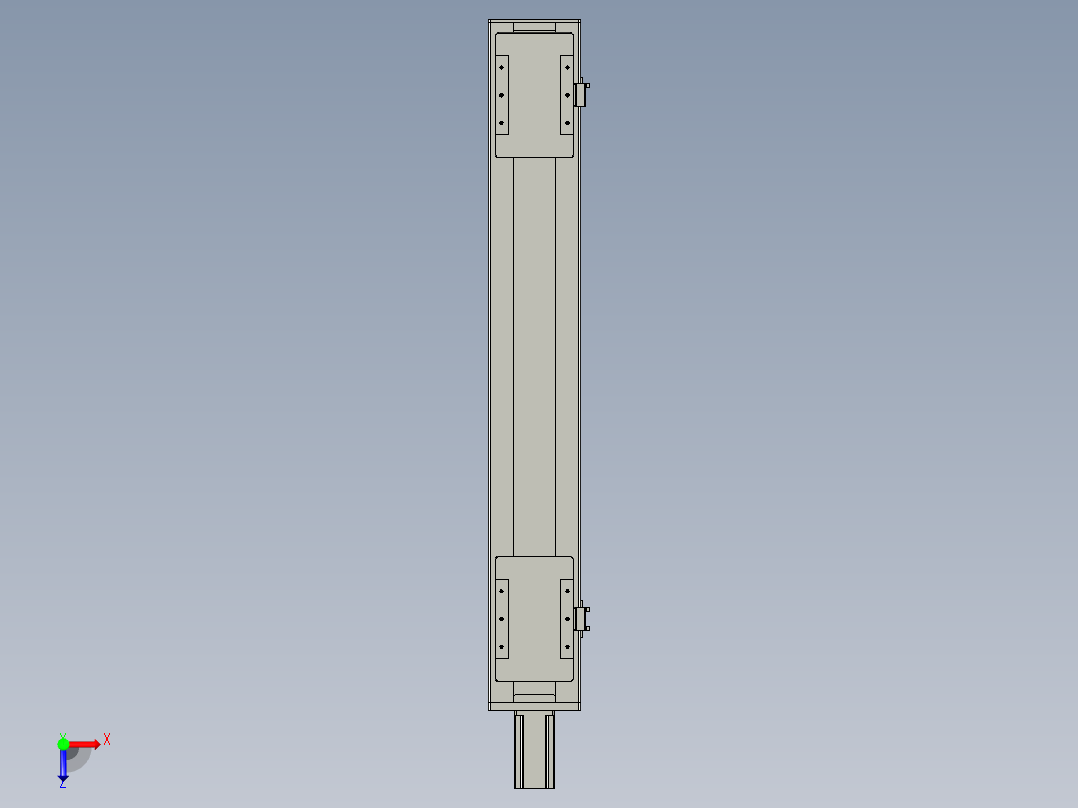 直线模组LHC14-S750-M设计图纸俯视图