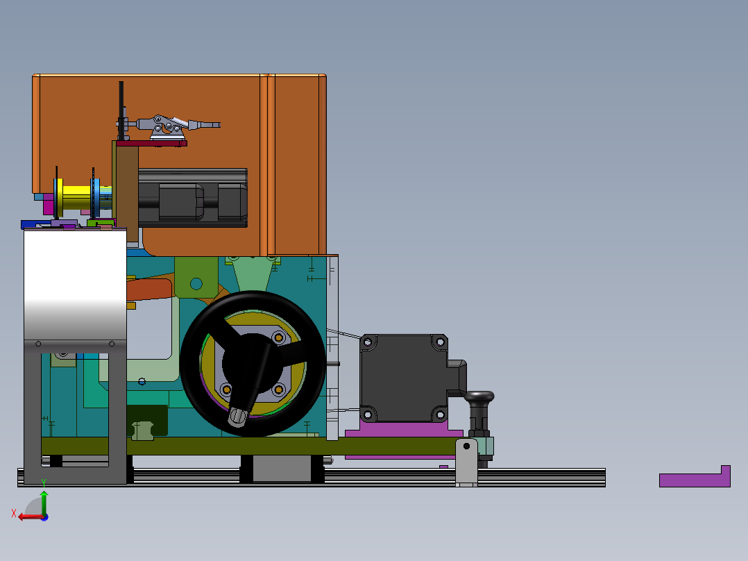 凸轮折弯机后视图